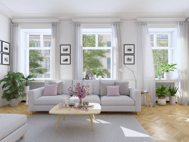 istock modern living room in townhouse. 3d rendering 639560880