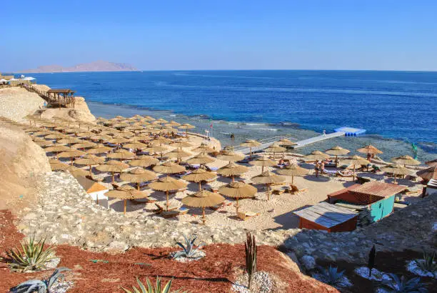 The beach of the Red Sea, Hurghada, Egypt