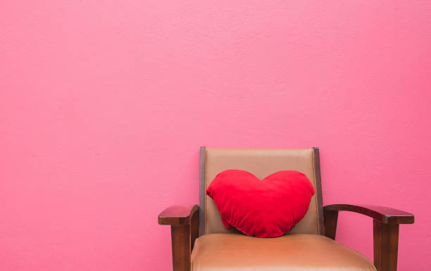 istock red heart pillow on the chair 639564980