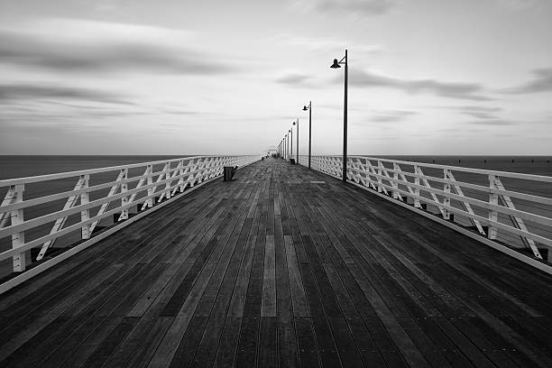 istock Black and white image of Shorncliffe Pier 639567220