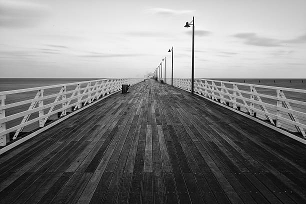istock Black and white image of Shorncliffe Pier 639567268