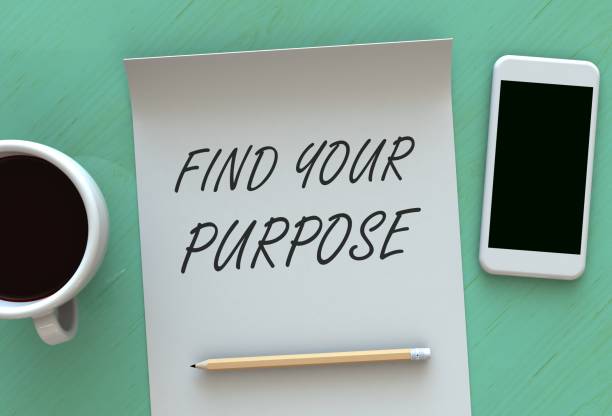 istock Find Your Purpose, message on paper, smart phone 639568934