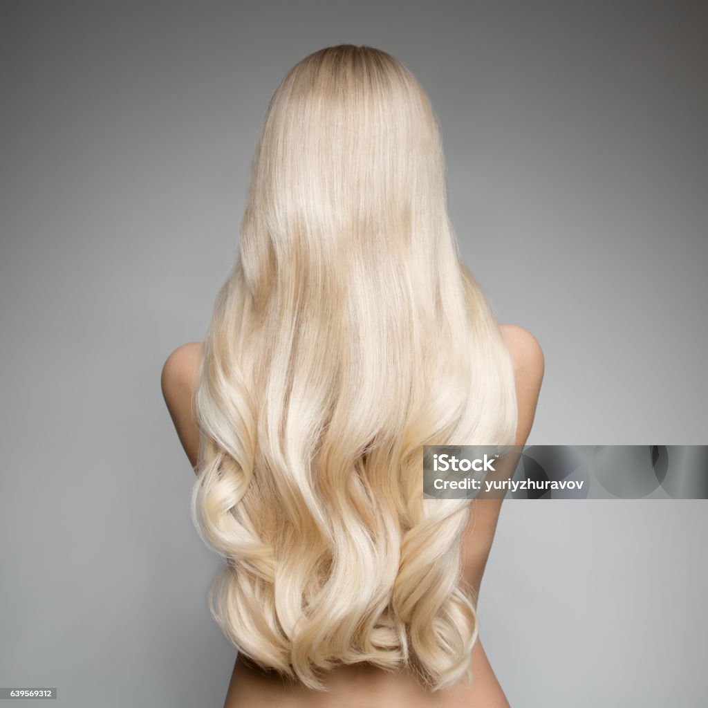 Beautiful Young Blond Woman With Long Wavy Hair Back View Stock Photo -  Download Image Now - iStock