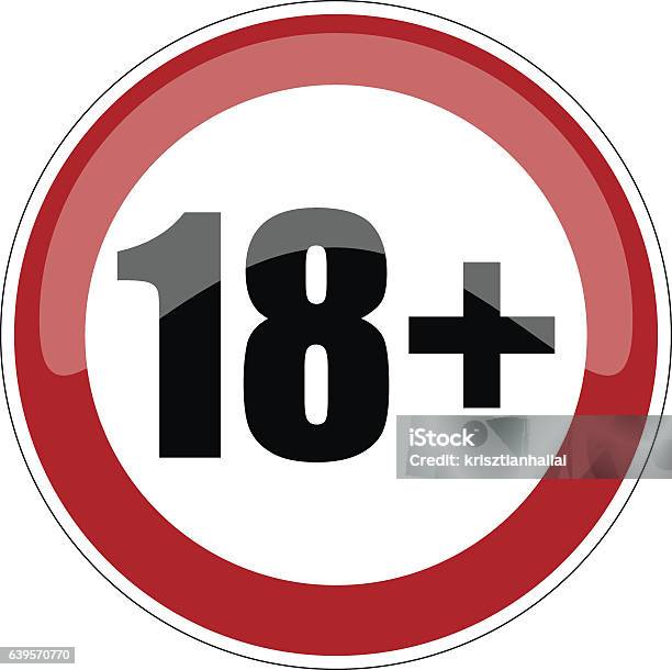 18 Plus Sign Vector Illustration Stock Illustration - Download Image Now - 18-19 Years, Number 18, Plus Sign