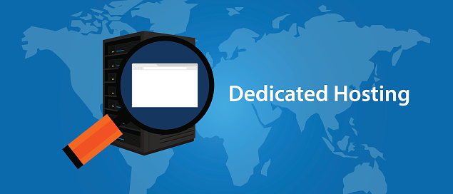 dedicated server web hosting services infrasctructure technology vector