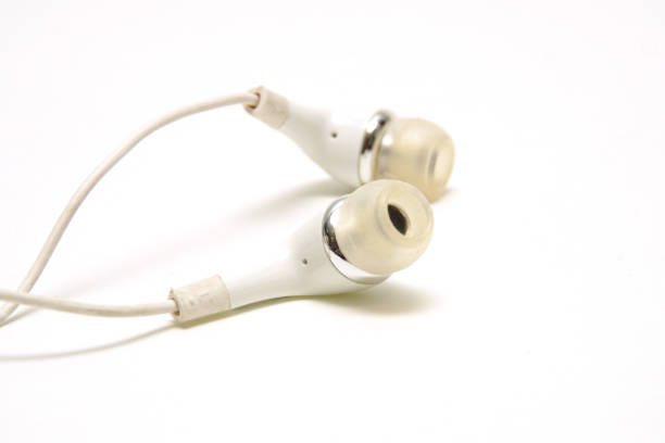 istock isolated on white, old earphone 639573004
