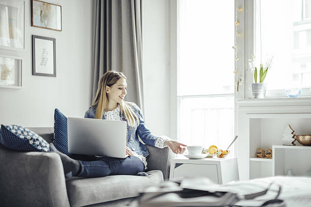 istock Young woman at home 639576136