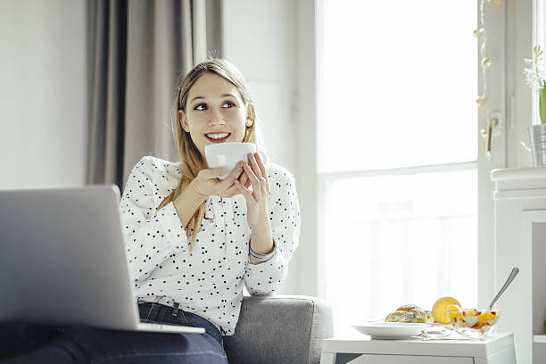 istock Young woman at home 639576740