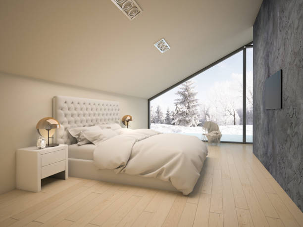 chambre moderne  - bedroom authority bed contemporary photos et images de collection