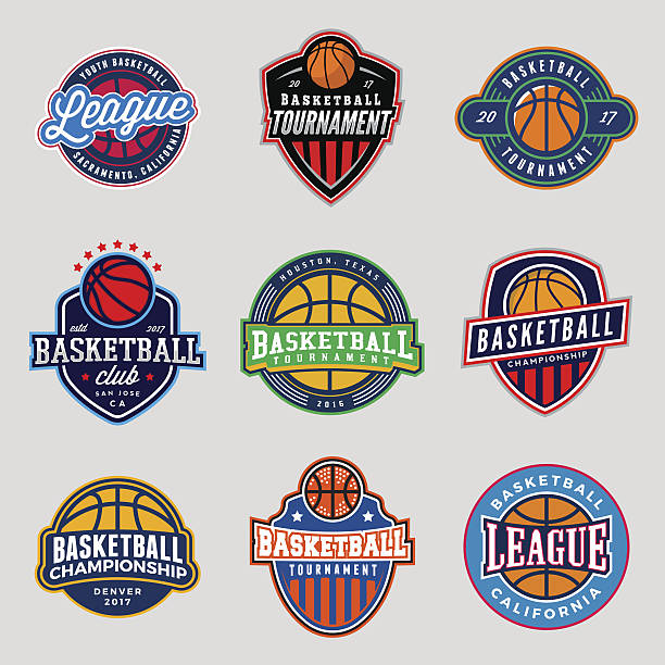Set Of Logos For Basketball Game Events Stock Illustration - Download Image  Now - Basketball - Sport, Badge, Basketball Hoop - iStock