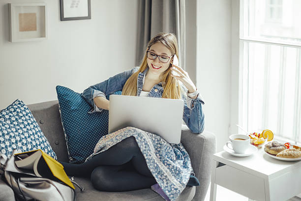 istock Young woman at home 639582040