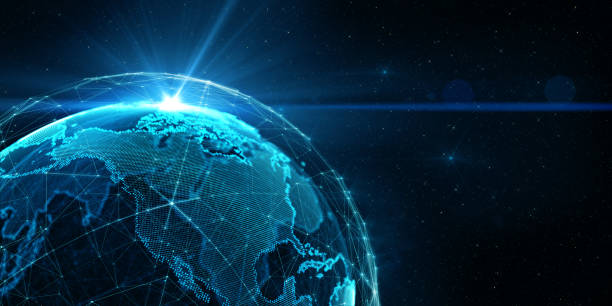 istock Global International Connectivity Background. 3D illustration 639582356