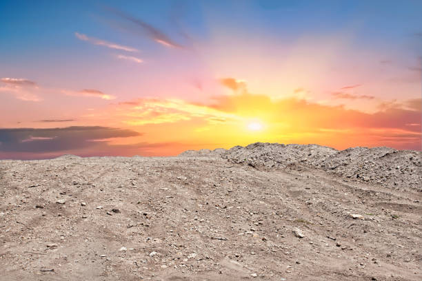 istock Soil mountain ground and the sunset or sundown 639582474