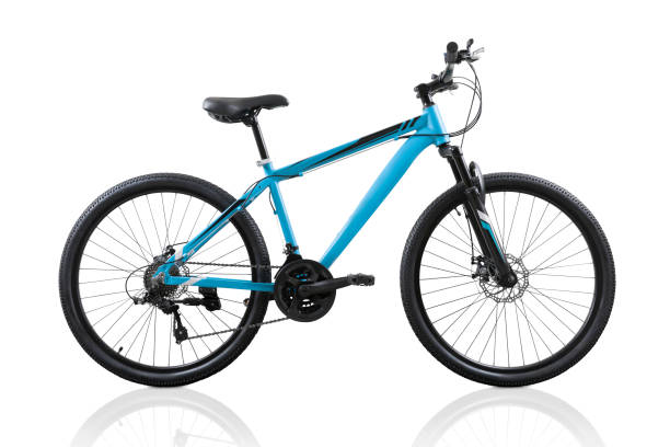 istock Blue bicycle isolated on white background with clipping path 639582890