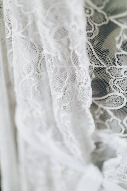 istock Wedding beautiful peignoir. Closeup, selective focus. 639588124
