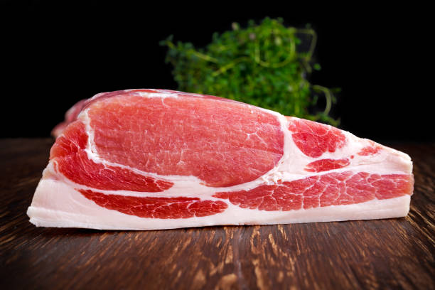 istock Raw whole back bacon loin with herb 639588344