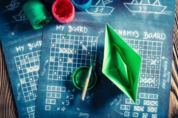 istock Homemade Game with Colored Ships 639593390