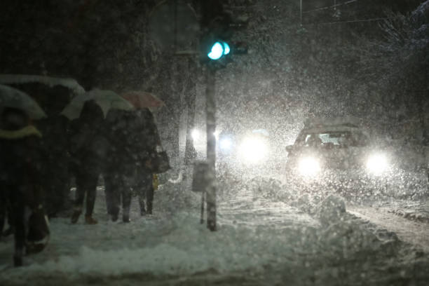 istock Blizzard in city 639593410