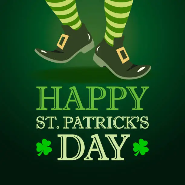 Vector illustration of Leprechaun Dancing on St. Patrick's Day