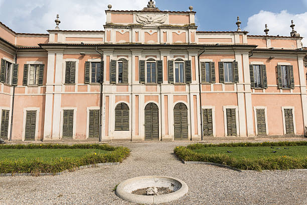 Varese, Italy - October 2, 2016: Varese (Lombardy, Italy): the historic palace known as Palazzo Estense, hosting the town hall
