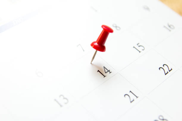 istock Focus on number 14  on calendar (Concept for 14 February (Valentine day)) 639599170