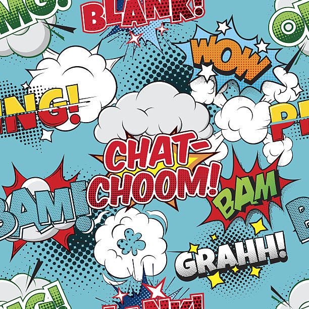 Chat-choom Seamless comics background Chat-choom Seamless comics background table tennis funny stock illustrations