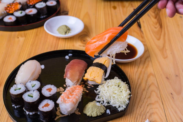 istock Japanese tasty sushi set 639602164