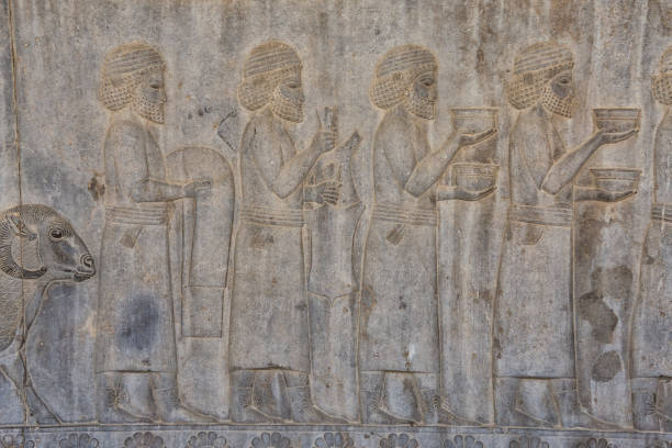 Bas-relief at the Apadana, Persepolis, Iran. Persepolis (Old Persian: Pārśa; Modern Persian: Pārse) was the ceremonial capital of the Achaemenid Empire (ca. 550–330 BC). 