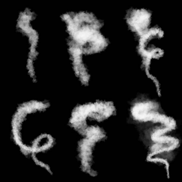 istock Collection of smoke patterns isolated on black 639605812