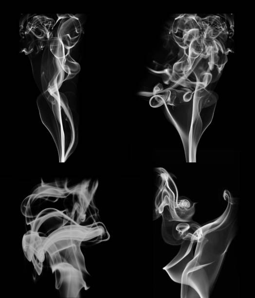 istock Collection of smoke patterns isolated on black 639607542