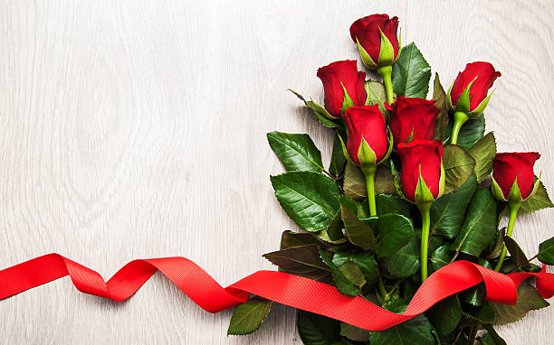 istock Red rose and hearts 639607658