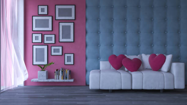 istock 3d rendering image of interior design living room 639609178