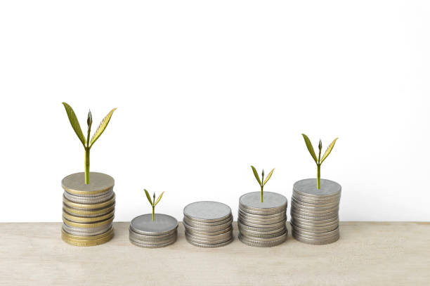 istock silver coin stack in concept of growth in an isolated. 639609896