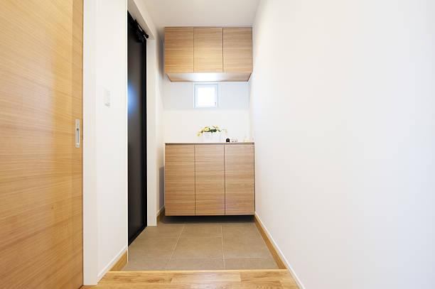 istock Entrance, modern wooden house 639611036