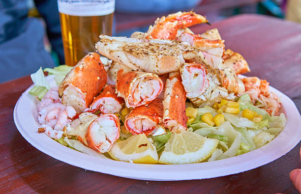 King Crab and salad in Bergen