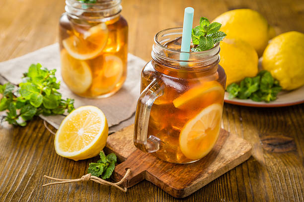 istock Iced tea in glass jars 639613738