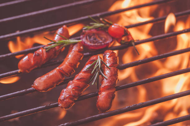 istock Sausages on the barbecue 639615404