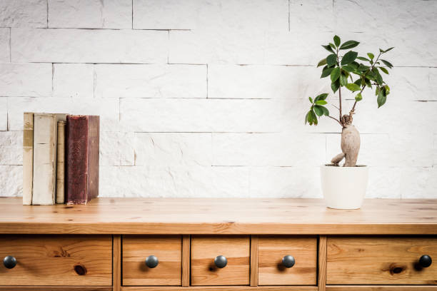 istock shelf with books and flower and white wall 639616296