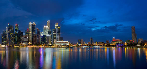 istock Singapore Skyline at Blue Hour Panorama 639616700