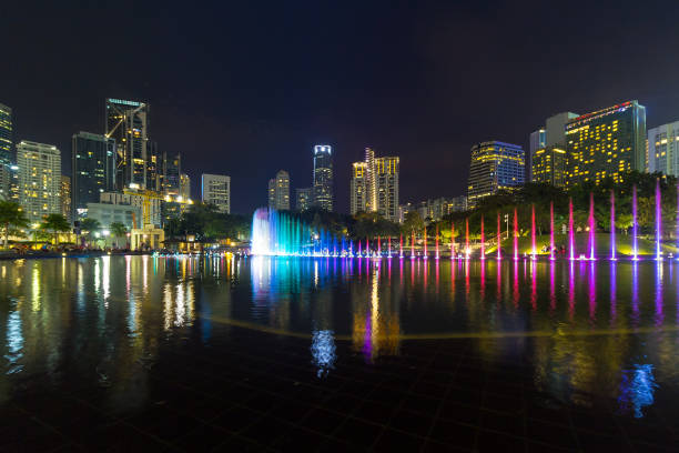 istock Kuala Lumpur Night Skyline from KLCC Park 639618548