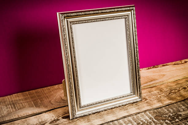 istock shelf with frame and purple wall 639618812