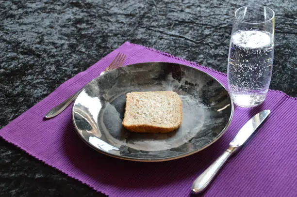 Photo of lenten with only bread and water