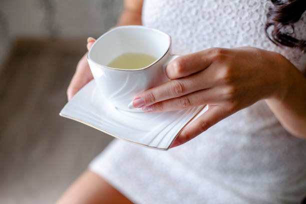 istock the bride drinks tea in the morning 639619356