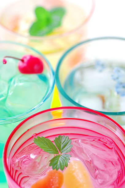 Close-up of colourful cold drink