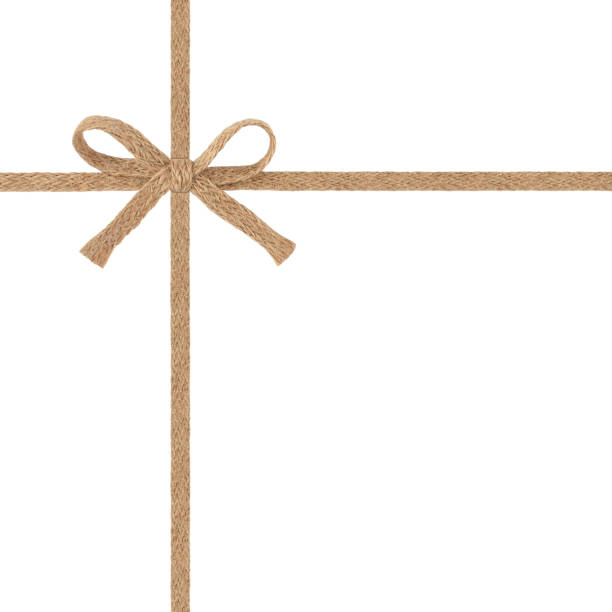 istock Burlap woven bow isolated on white background 639619790