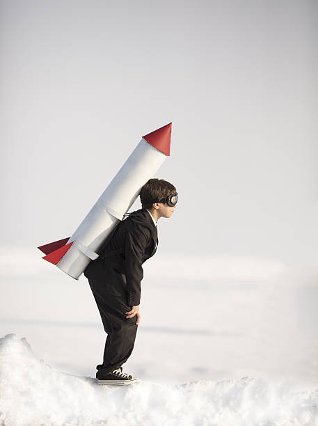 istock Young Business Boy Wearing Rocket 639620092