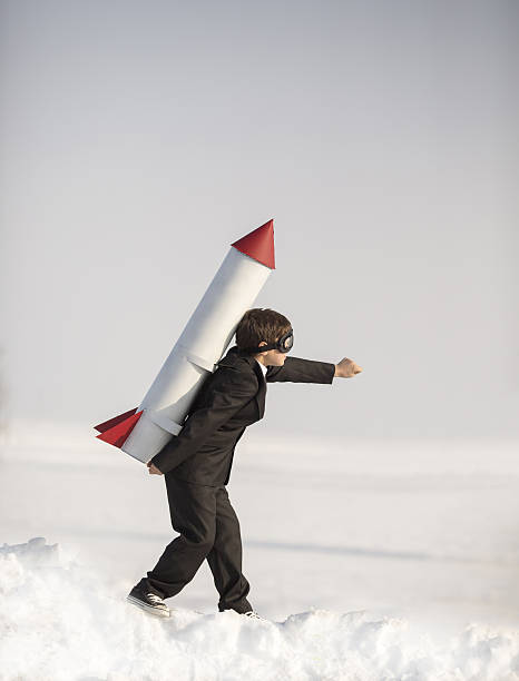 istock Young Business Boy Wearing Rocket 639620828