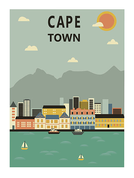 Cape Town. South Africa. Cape Town in South Africa. Vector illustration south africa cape town stock illustrations