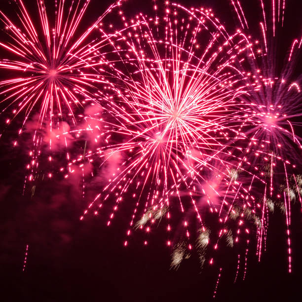 istock Interesting fireworks over the small town in Spain, Palamos 639622280