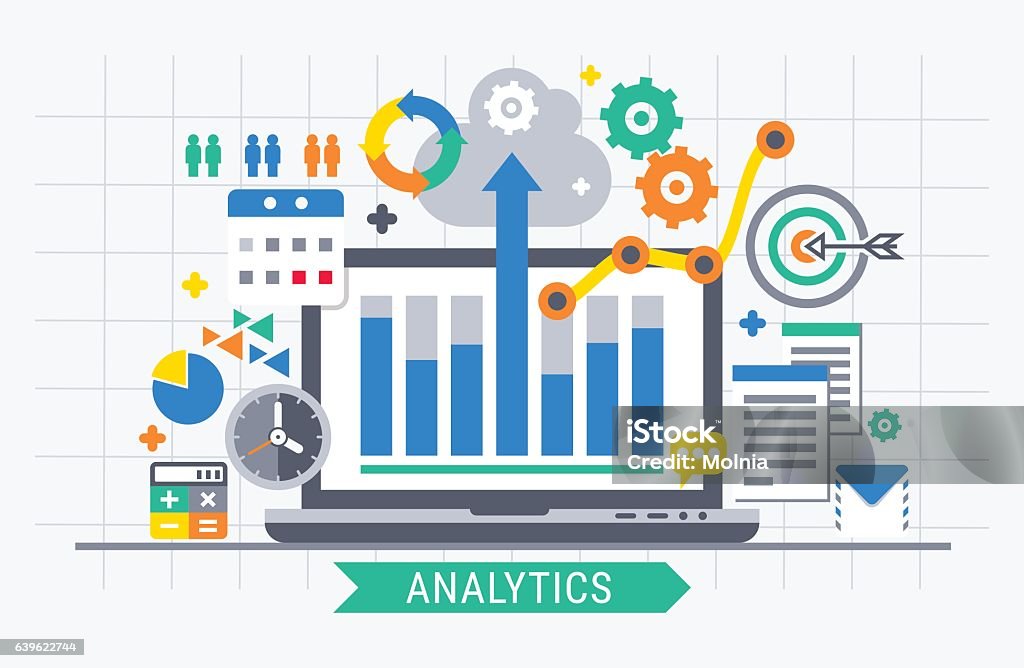 Información de búsqueda de Analytics - arte vectorial de Analizar libre de derechos